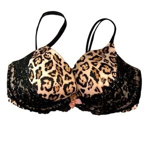 Victorias Secret Very Sexy Push Up Bra Leopard Black 34D